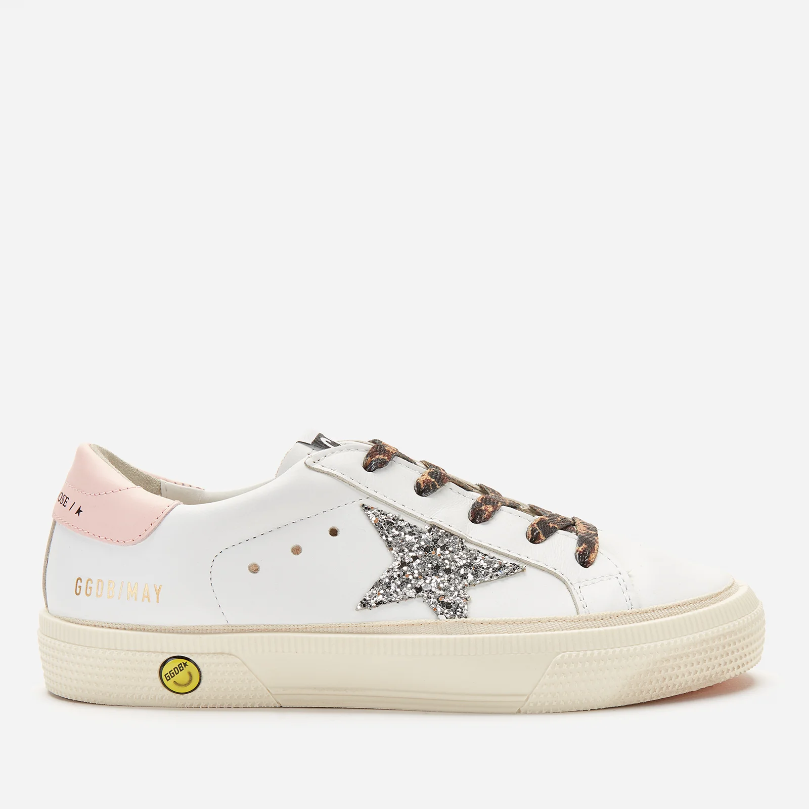 Golden Goose Kids' Leather Upper And Heel Glitter Star Trainers - White/Silver/Rose Quartz Image 1