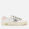 Golden Goose Kids' Leather Upper And Heel Glitter Star Trainers - White/Silver/Rose Quartz - Image 1