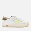 Golden Goose Kids' Leather Upper Star And Heel Trainers - White/Fluo Yellow/Green Camouflage - Image 1