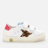 Golden Goose Toddlers' Leather Upper And Stripes Leopard Horsy Trainers - White/Beige Brown Leo/Fuxia - Image 1