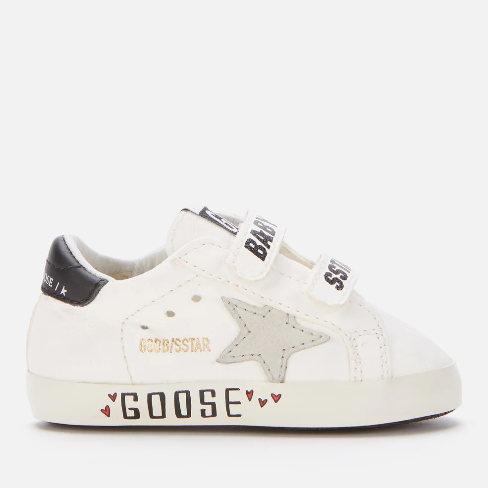Golden Goose Babys' Nappa Upper And Stripes Suede Signature Foxing Trainers - White/Ice/Black Image 1