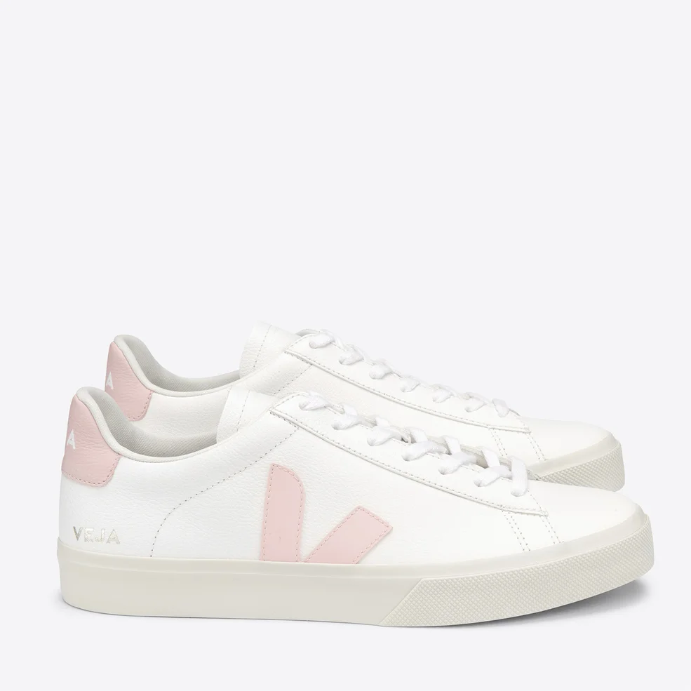 Veja Women's Campo Chrome Free Leather Trainers - Extra White/Petale Image 1