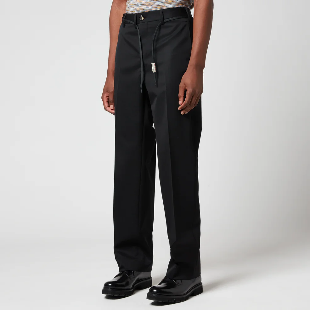 Marni Men's Straight Fit Wool Pants - Black Image 1
