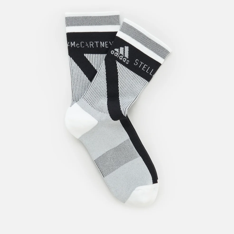 adidas by Stella McCartney Women's Asmc Crew Socks - White/Black/White Image 1