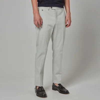 Ferragamo Men's Gabardine Cotton Trousers - Gull Grey