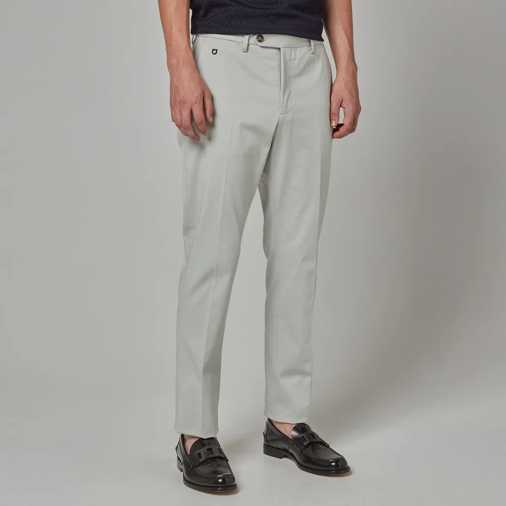 Ferragamo Men's Gabardine Cotton Trousers - Gull Grey Image 1