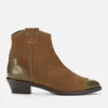 See By Chloé Women's Effie Leather/Suede Western Boots - Khaki - Image 1