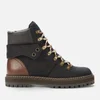 See By Chloé Women's Eileen Nubuck Hiking Style Boots - Dark Brown - Image 1
