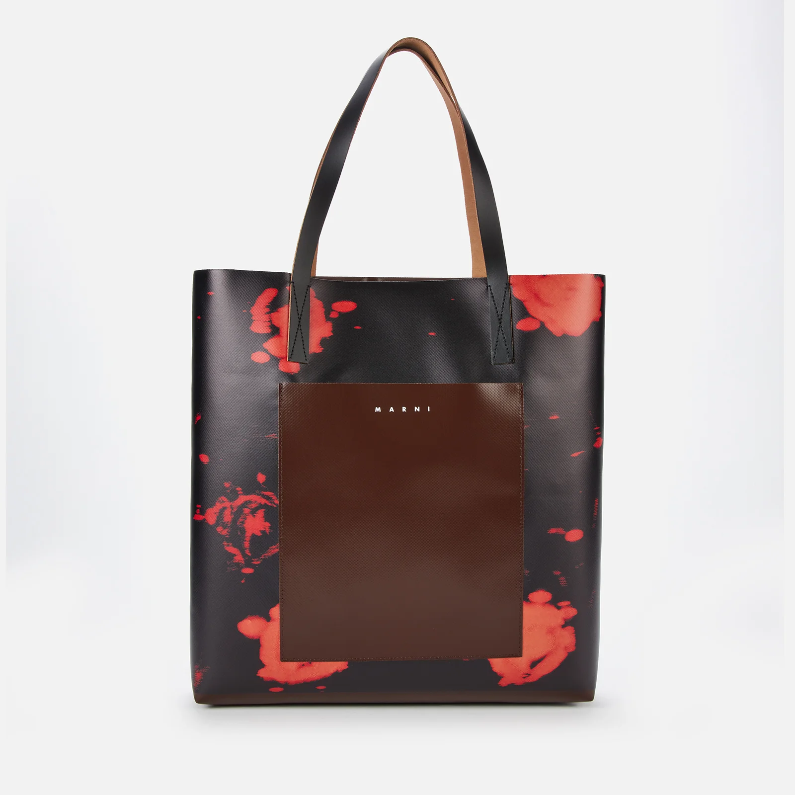 Marni Women's Pvc Faded Roses Bag - Black/Coffee Image 1
