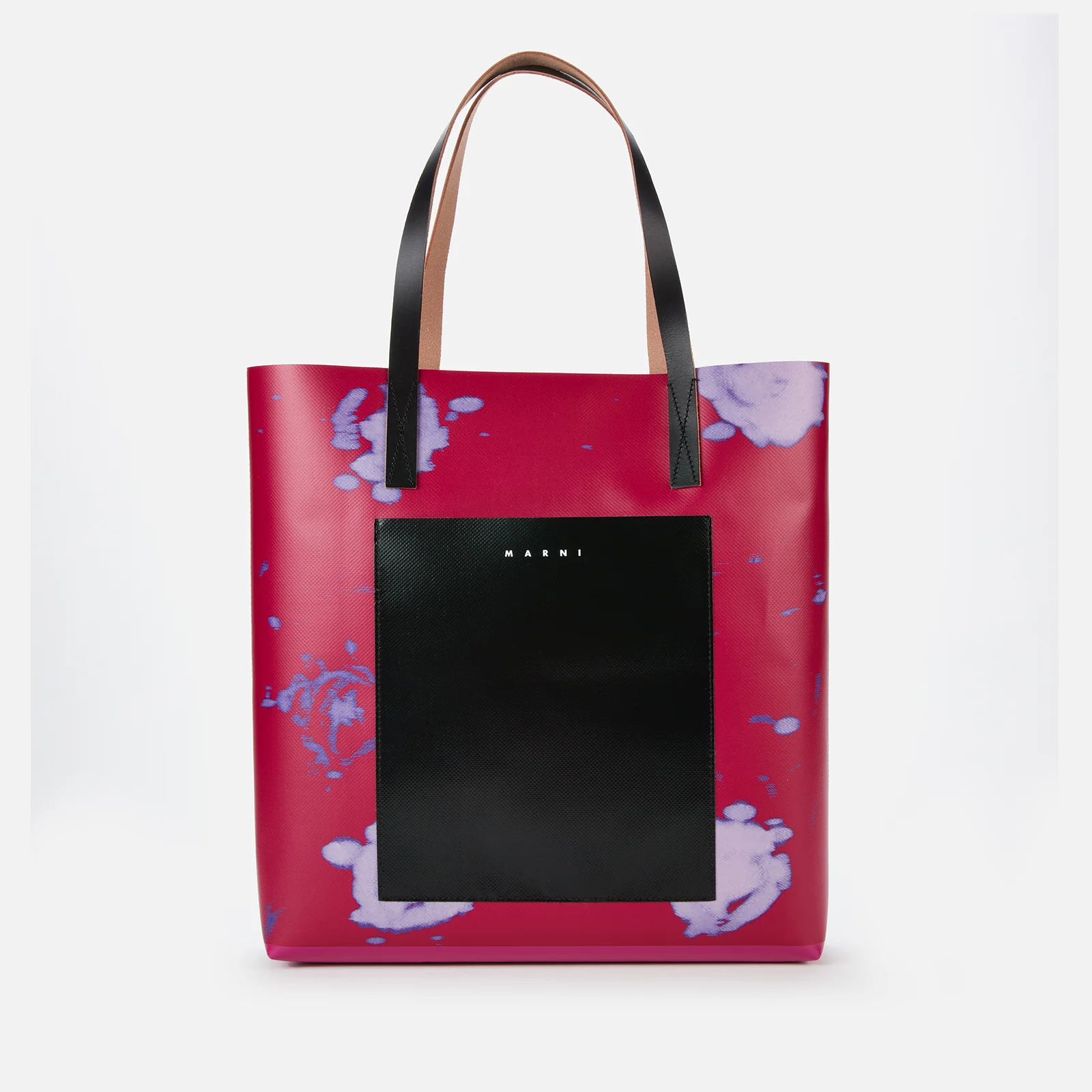 Marni Women's Pvc Faded Roses Bag - Raspberry/Black Image 1
