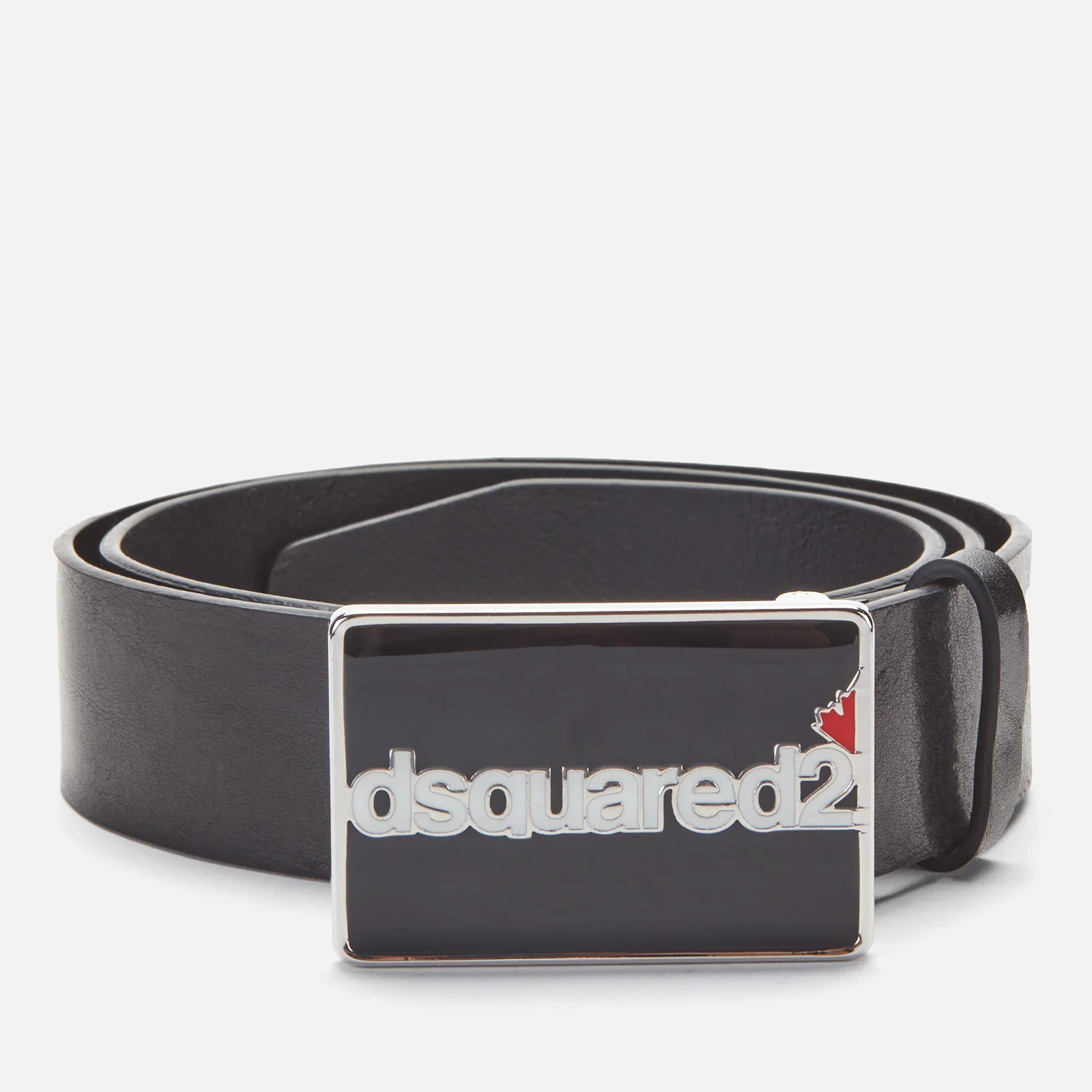 Dsquared2 Men's Leaf Plaque Belt - Black Image 1
