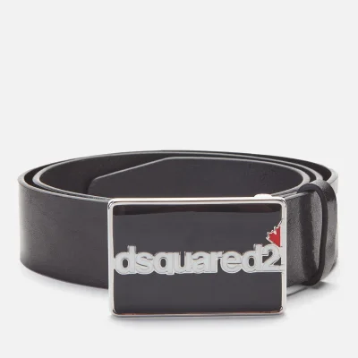 Dsquared2 Men's Leaf Plaque Belt - Black