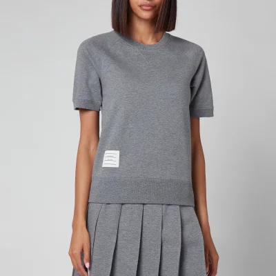 Thom Browne Women's Short Sleeve Sweatshirt Top - Grey