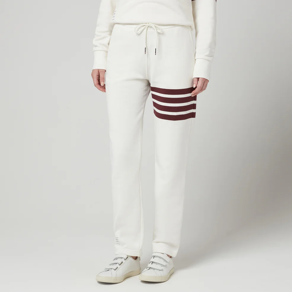 Thom Browne Women's Straight Leg 4-bar Sweatpants - White Image 1