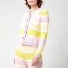 Olivia Rubin Women's Rupi Cable Knit Cardigan With Cotton Collar - Angel Cake Stripe - Image 1