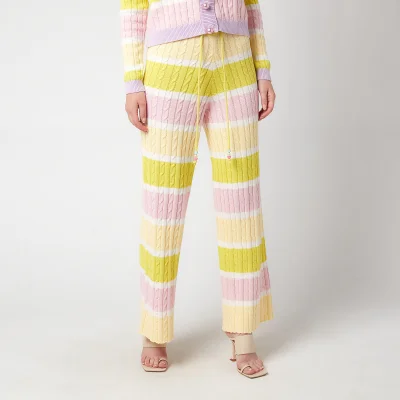 Olivia Rubin Women's Isobel Cable Knit Wide Leg Trousers - Angel Cake Stripe