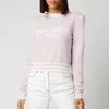 Balmain Women's Cropped Mesh Logo Sweatshirt - Rose Pale/Blanc - Image 1