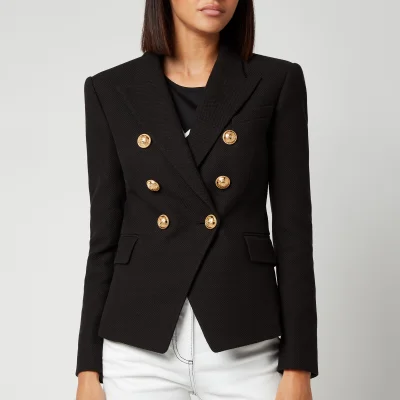 Balmain Women's 6 Button Cotton Pique Jacket - Black