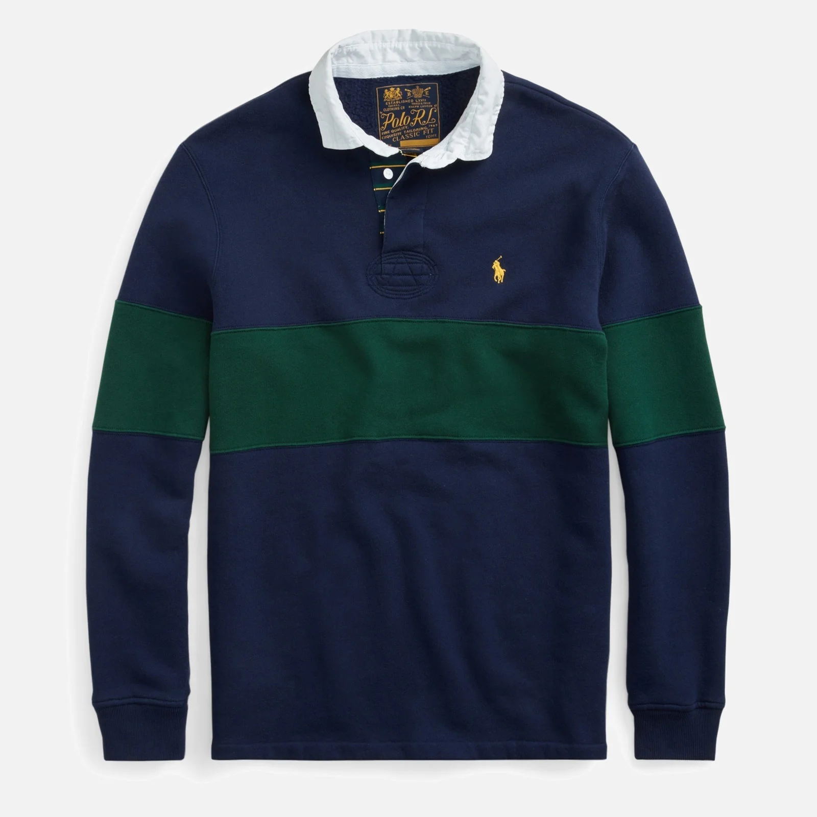 Polo Ralph Lauren Men's Long Sleeve Rugby Top - French Navy/College Green Image 1