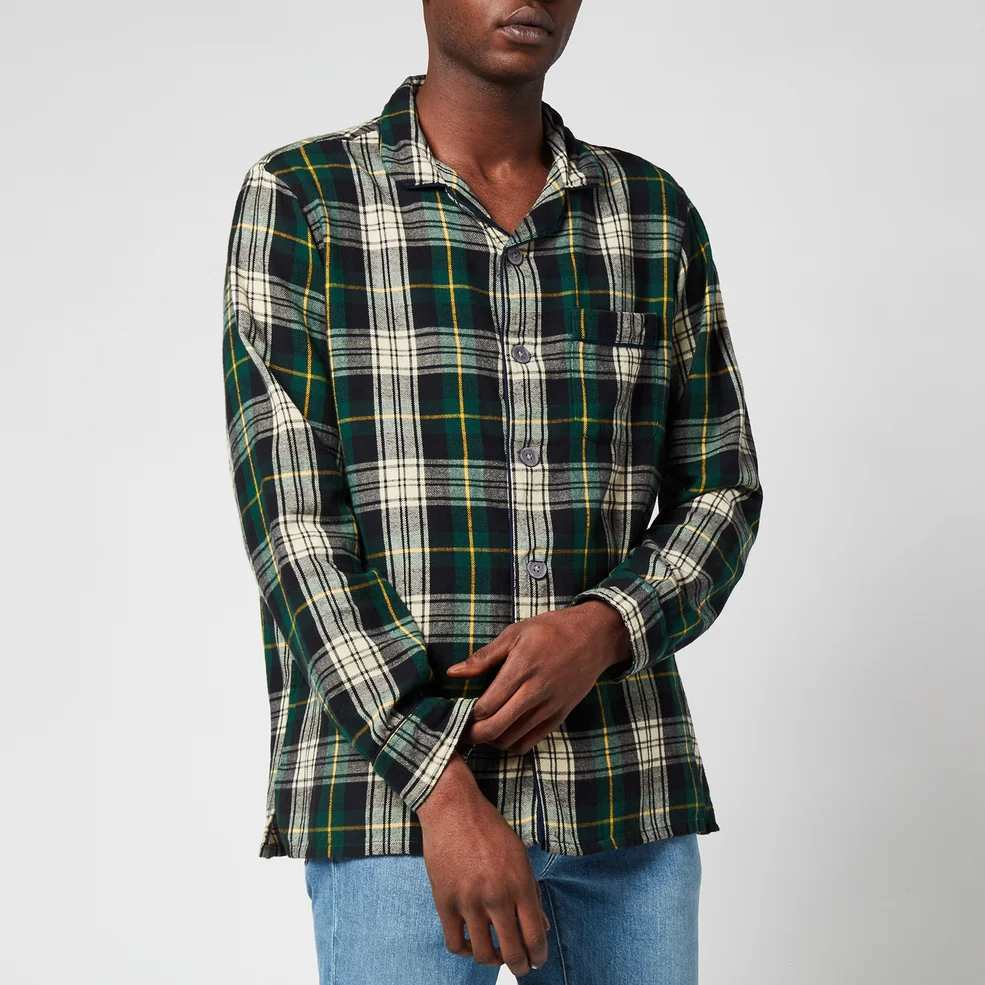 Polo Ralph Lauren Men's Luxury Flannel Shirt - Green/White Multi Image 1