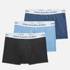 Polo Ralph Lauren Men's 3-Pack Classic Trunk Boxer Shorts - Navy/Sky/Blue - Image 1