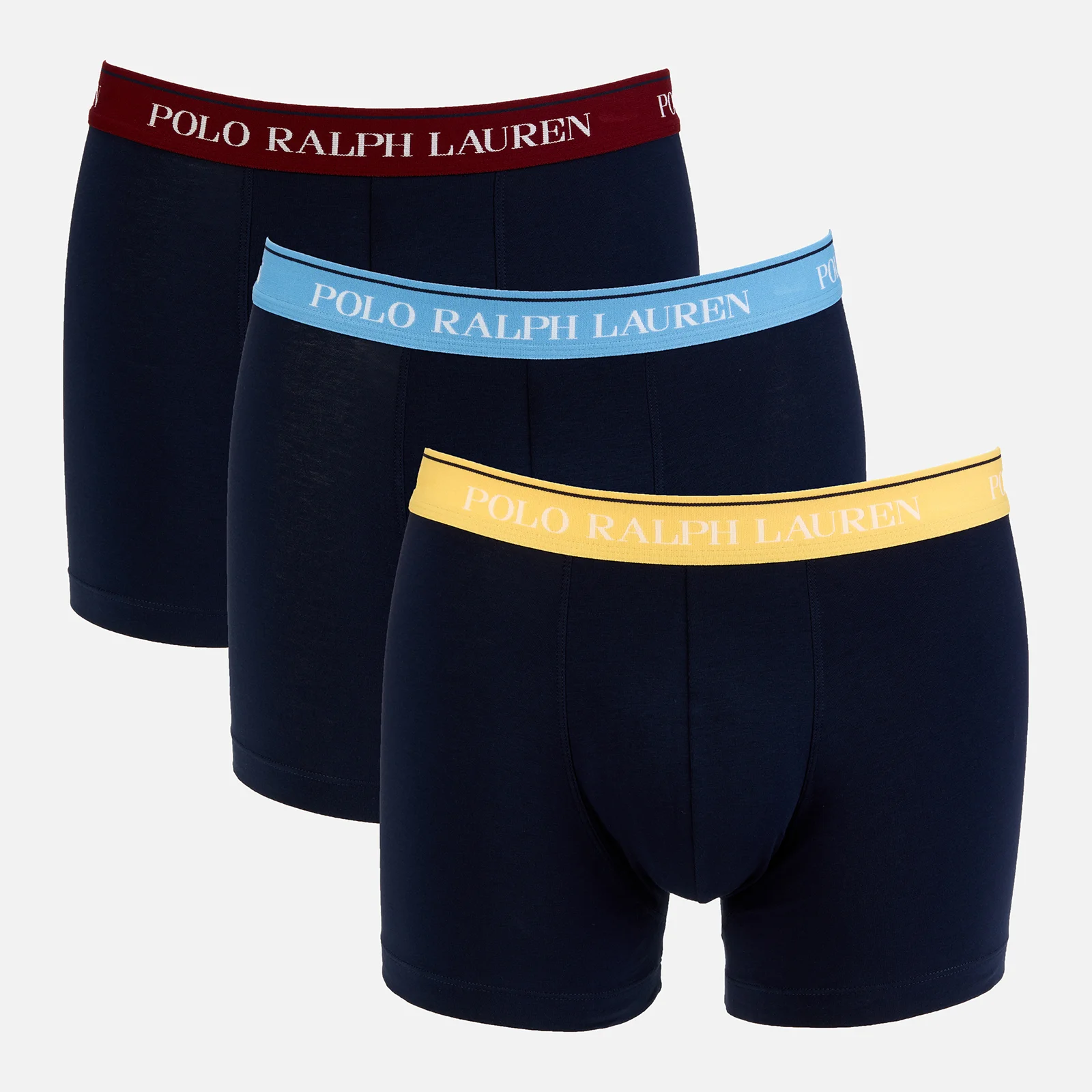 Polo Ralph Lauren Men's 3-Pack Contrast Waistband Boxer Shorts - Wine/Sky/Yellow Image 1