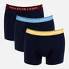 Polo Ralph Lauren Men's 3-Pack Contrast Waistband Boxer Shorts - Wine/Sky/Yellow - Image 1