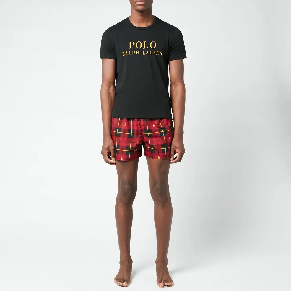 Polo Ralph Lauren Men's Shorts Sleep Set - Plaid/Gold Bugle All Over Print Image 1