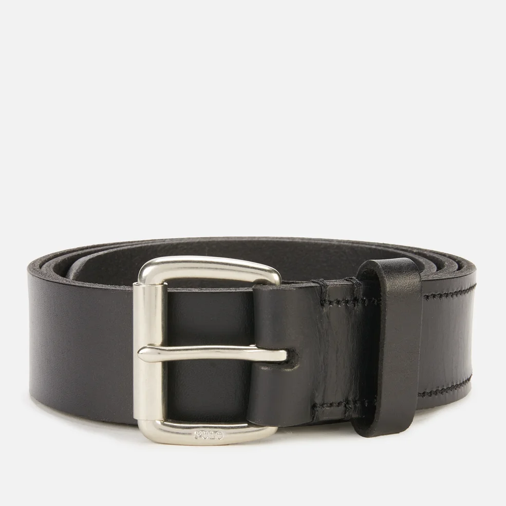 Polo Ralph Lauren Men's PP Charm Casual Tumbled Leather Belt - Black Image 1