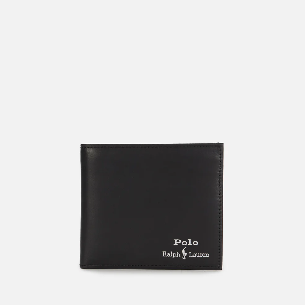 Polo Ralph Lauren Men's Smooth Leather Gold Foil Wallet - Black Image 1