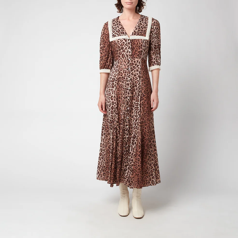 RIXO Women's Ellen Midi Dress - Leopard Image 1