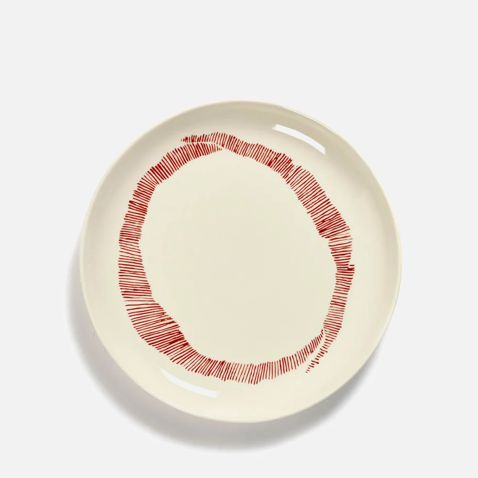 Serax x Ottolenghi Small Plate - White & Swirl Stripes Red (Set of 2) Image 1
