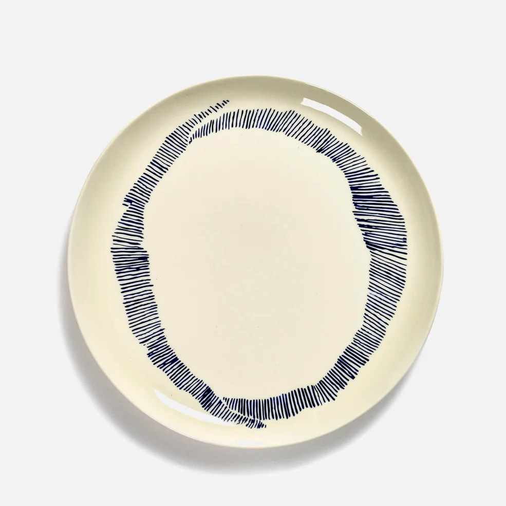 Serax x Ottolenghi Large Plate - White & Swirl Blue (Set of 2) Image 1