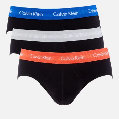 Calvin Klein Men's 3 Pack Hip Briefs - Royalty/Grey/Exotic Coral