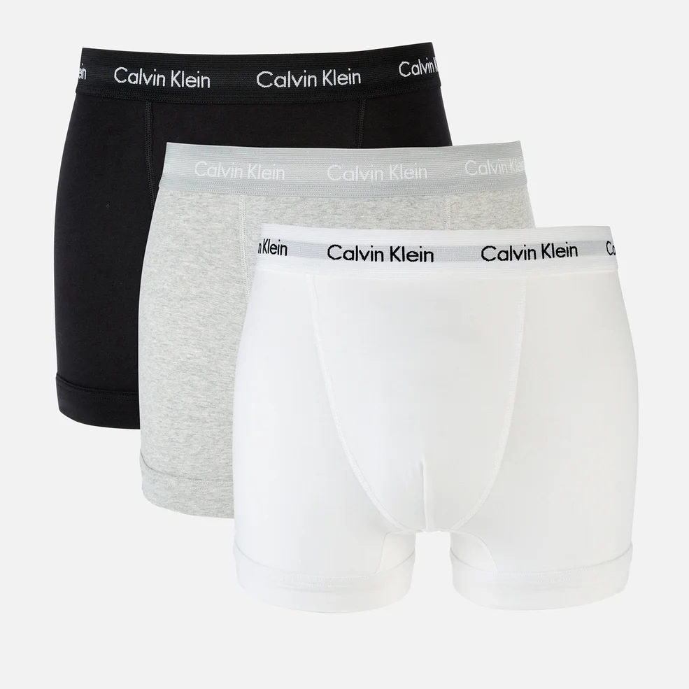 Calvin Klein Men's 3 Pack Trunk Boxers Big & Tall - Black/White/Grey Heather Image 1