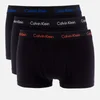 Calvin Klein Men's 3 Pack Low Rise Trunk Boxer Shorts - Royalty/Grey/Exotic Coral Logo - Image 1