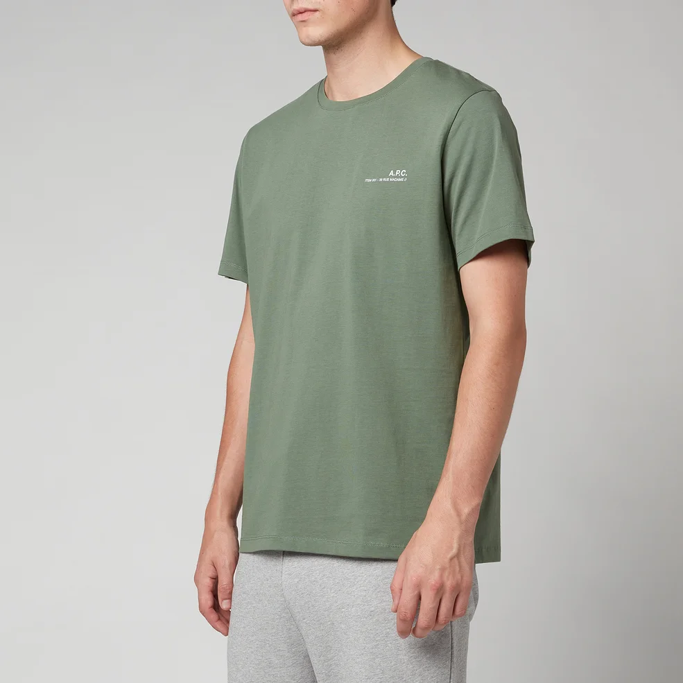 A.P.C. Men's Item T-Shirt - Green Image 1