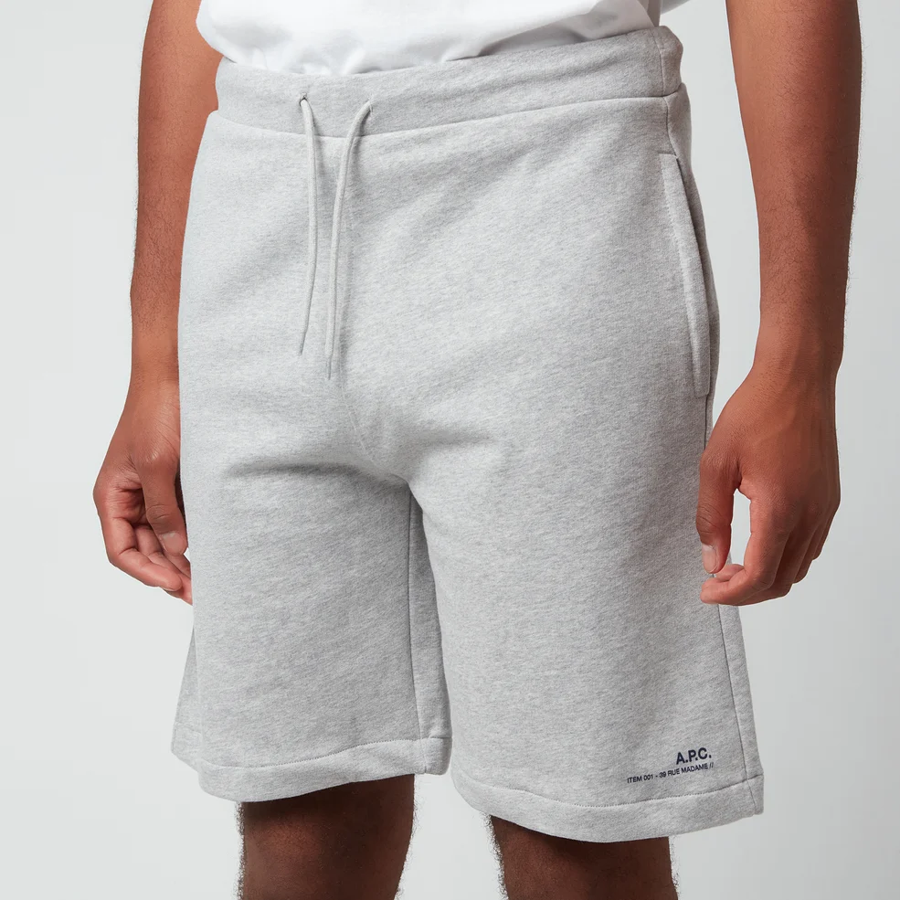 A.P.C. Men's Item Shorts - Heathered Light Grey Image 1