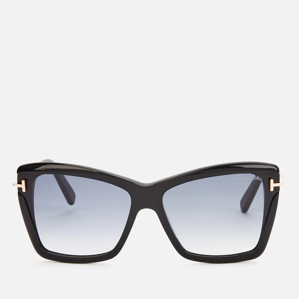 Tom Ford Women's Leah Butterfly Frame Sunglasses - Black/Smoke Image 1