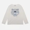 KENZO Girls' Tiger Long Sleeve T-Shirt - Off White - Image 1