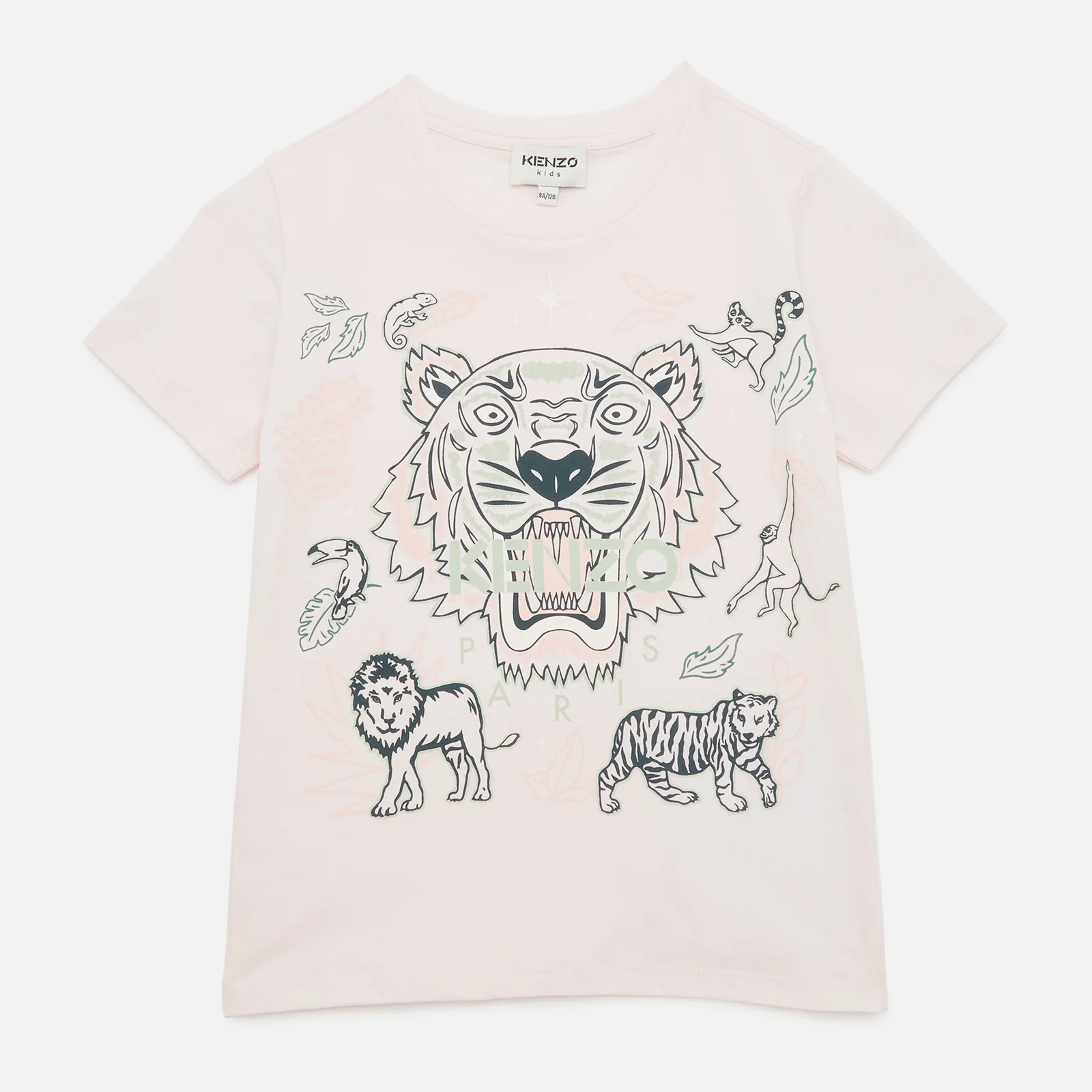 KENZO Girls' Tiger T-Shirt - Pale Pink Image 1