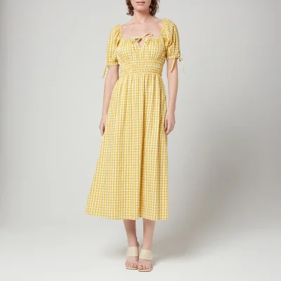 Faithfull The Brand Women's Flora Midi Dress - Mari Check Print