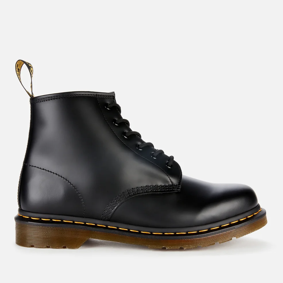 Dr. Martens 101 Smooth Leather 6-Eye Boots - Black - UK 3 Image 1