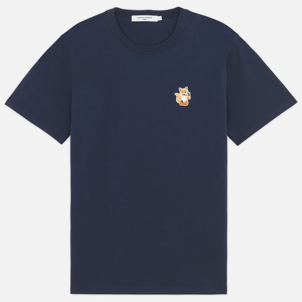 Maison Kitsuné Men's All Right Fox Patch Classic T-Shirt - Navy Image 1