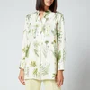 Salvatore Ferragamo Women's Printed Leaf Shirt - Toni Hedren Green - Image 1
