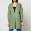 Salvatore Ferragamo Women's Long Leather Coat - Hedren Green - Image 1