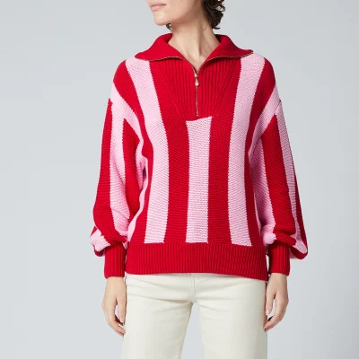 Kitri Women's Lorna Pink Stripe Cotton Sweater - Pink Stripe