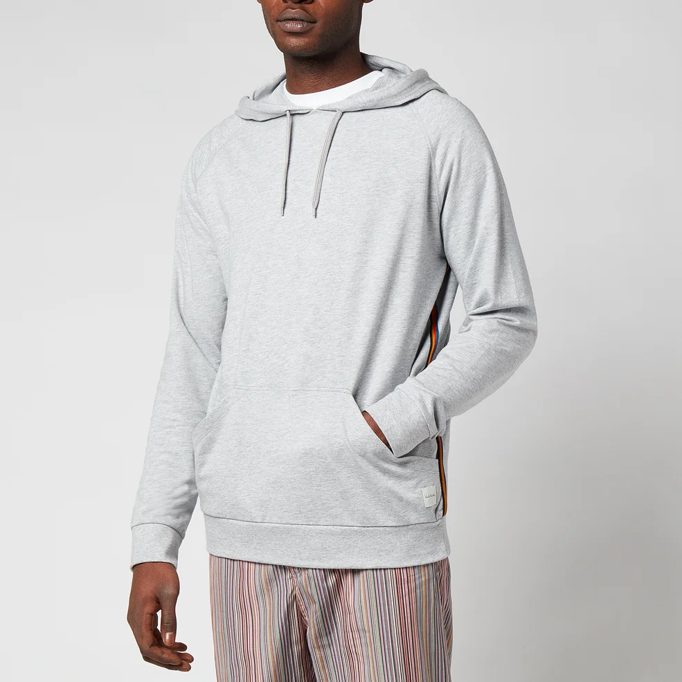 PS Paul Smith Men's Stripe Detail Pullover Hoodie - Grey Image 1