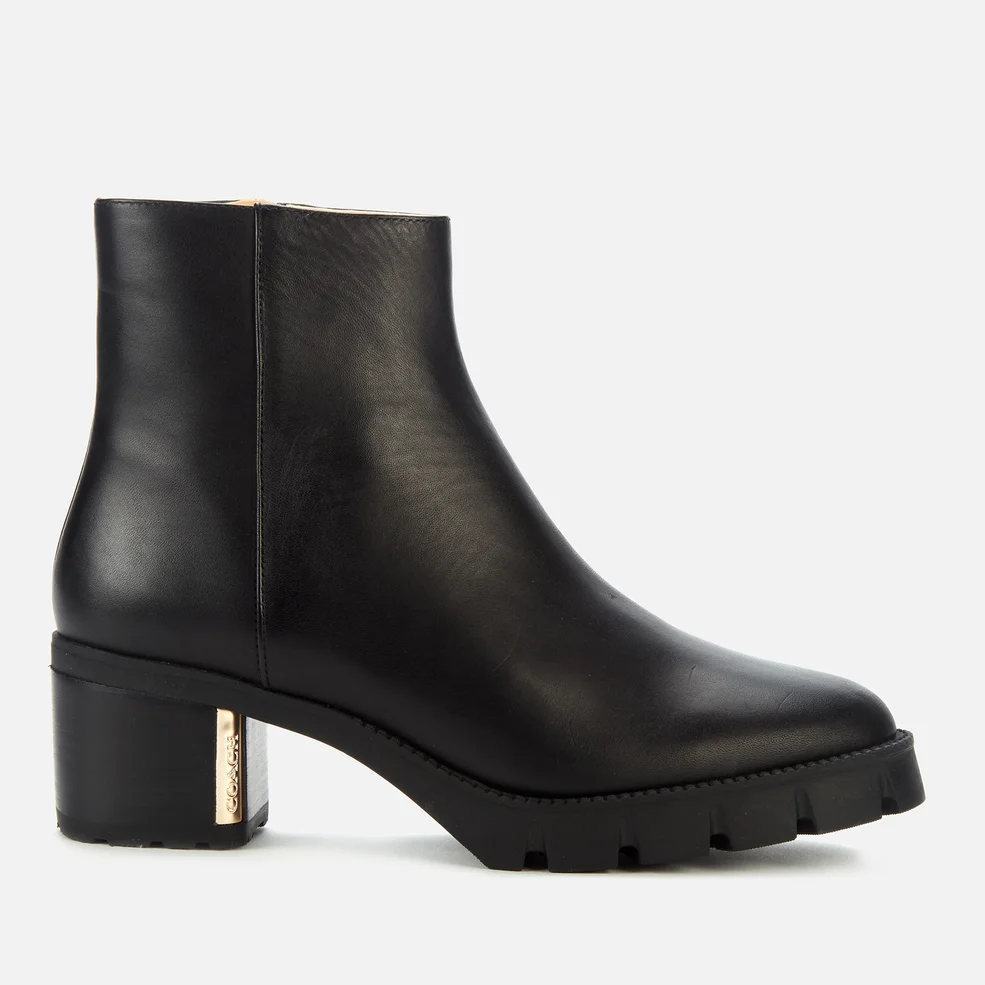 Coach Women's Chrissy Leather Heeled Ankle Boots - Black Image 1
