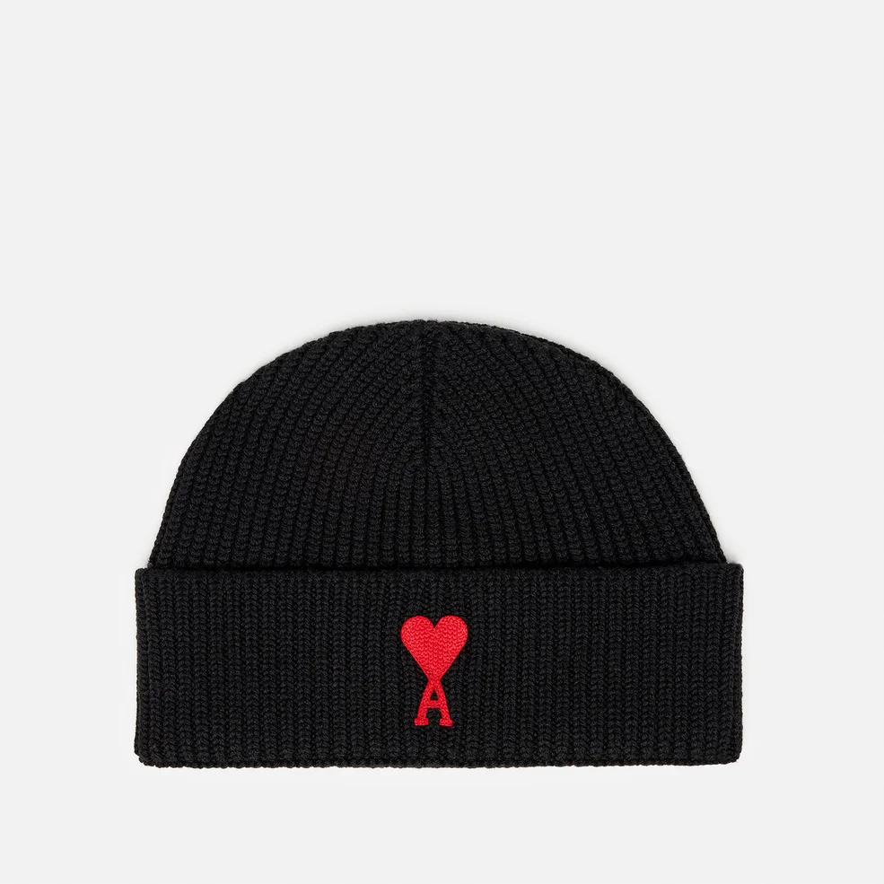 AMI Women's Adc Ribbed Beanie - Wool Black Image 1
